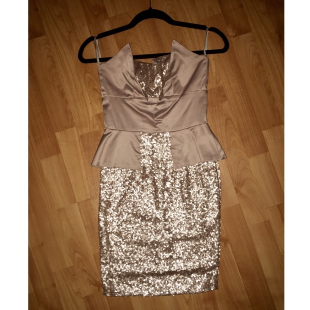 ASOS Petite Strapless Sequin Dress size 2