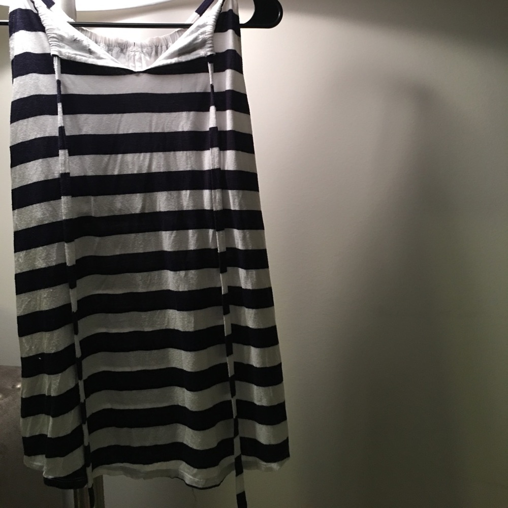 Navy Blue and White Striped Tank