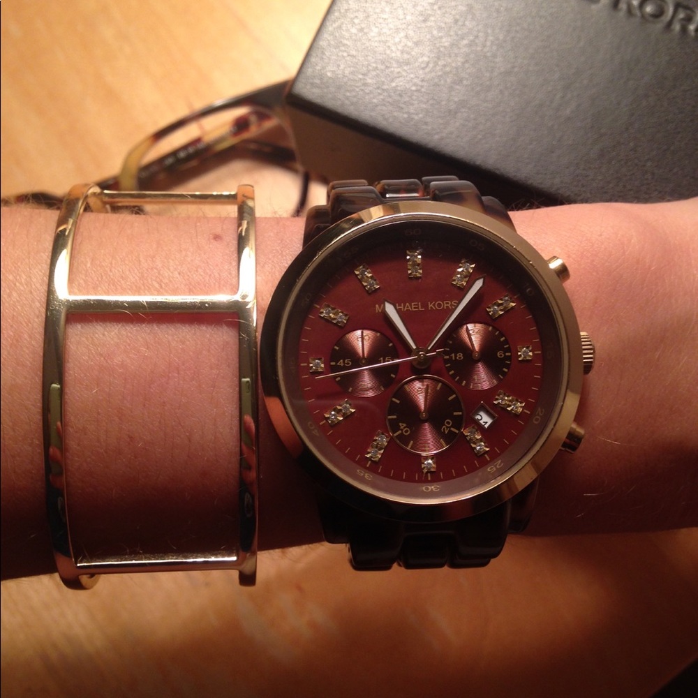 Michael Kors tortoise shell watch