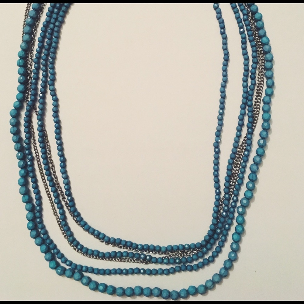 F21 Long Turquoise Beaded Necklace