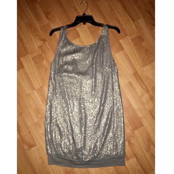 Hannah Jo Gray sequin Dress size Medium - Picture 2 of 6