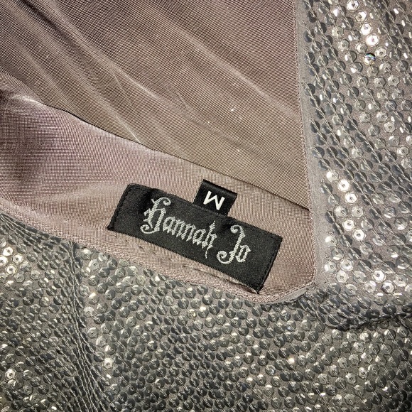Hannah Jo Gray sequin Dress size Medium - Picture 3 of 6