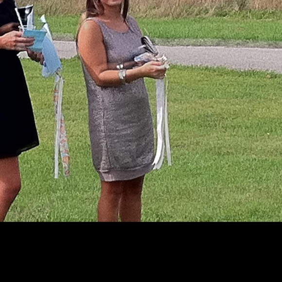 Hannah Jo Gray sequin Dress size Medium - Picture 5 of 6