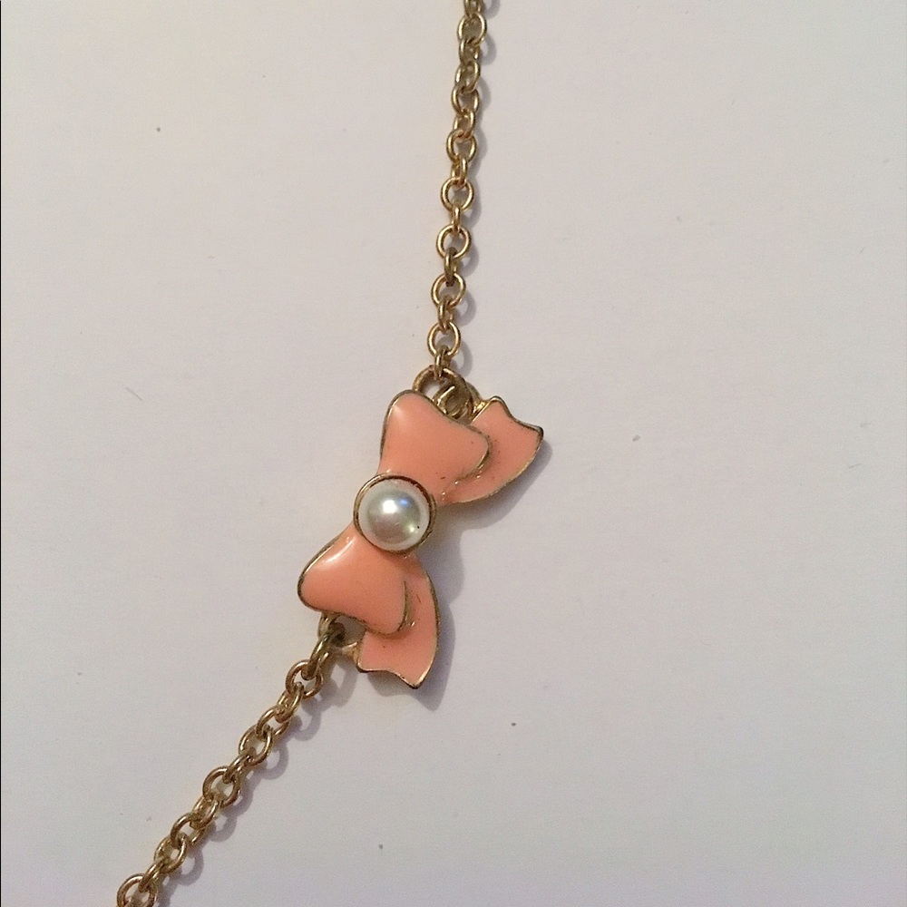 LC Lauren Conrad Gold & Coral Long Chain Necklace