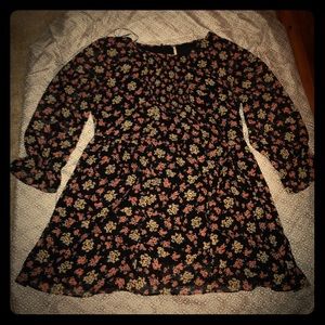 Long sleeve floral baby doll dress