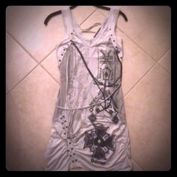 Salvage Tops - SALVAGE Edgy Lace Up Tunic Top / Mini Dress - M Salvage Tops - SALVAGE Edgy Lace Up Tunic Top / Mini Dress - M