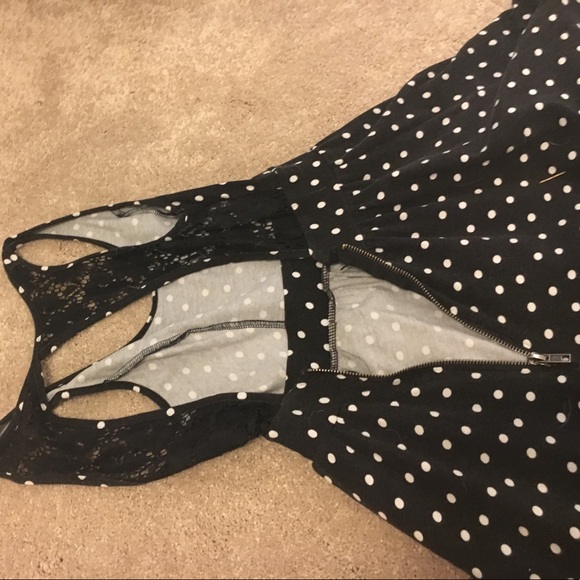 Material Girl Polka Dot Black and White Dress - Picture 2 of 2