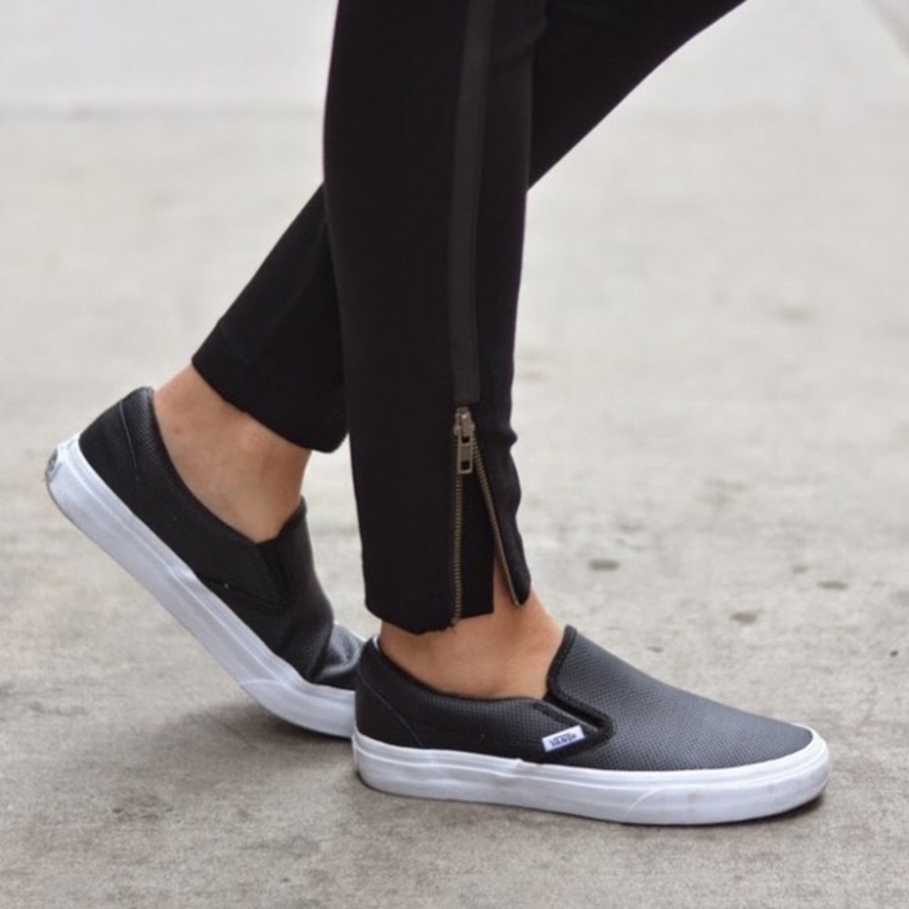 Perforated black slip on Vans- NEW!
