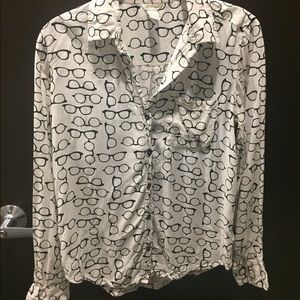 Forever 21 Glasses Long-Sleeve Button Down