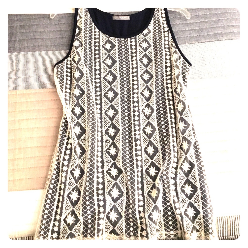 Loveappella Lacey Overlay Top