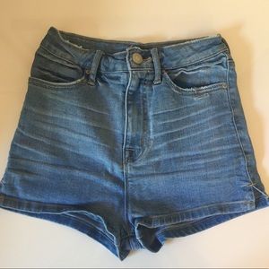 High waisted jean shorts