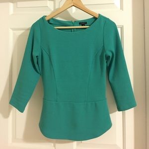 Ann Taylor Green Peplum Top