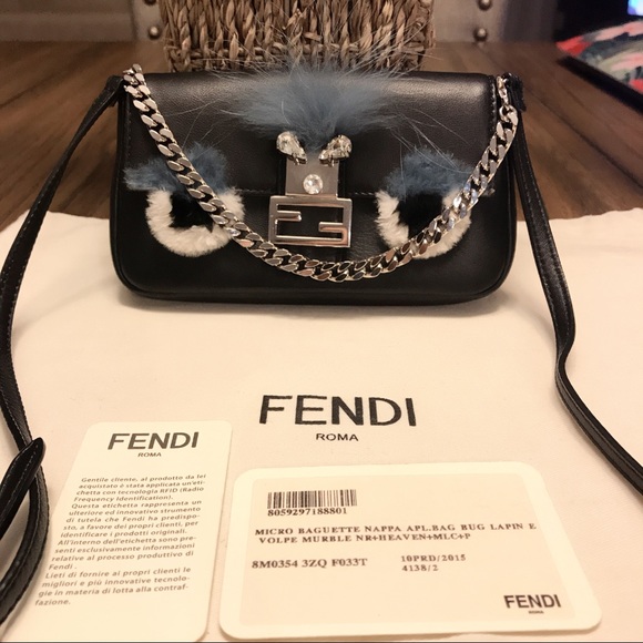🌹Traded 🌹Fendi Fox Fur Micro Buggie Baguette - Picture 2 of 8
