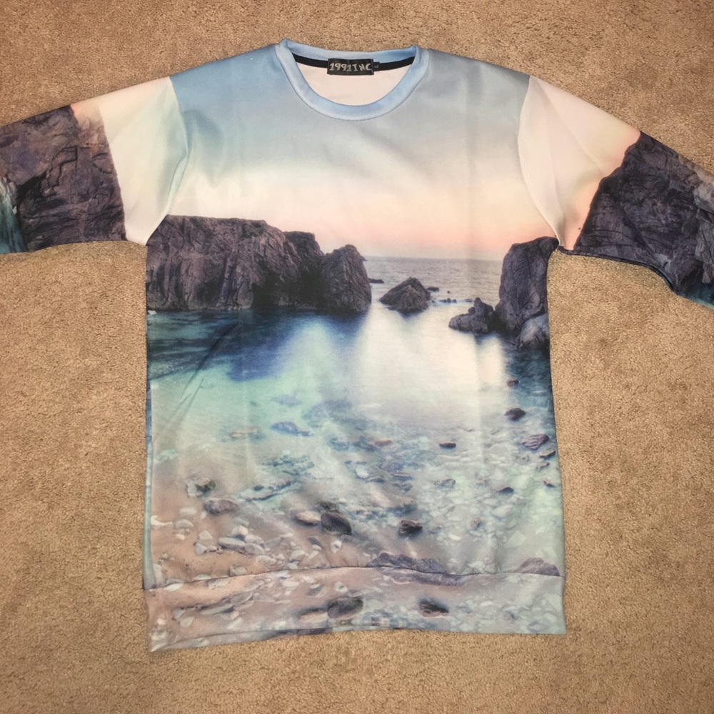 A oceanic long sleeve silk shirt