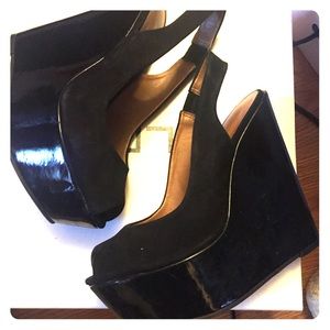 ALDO black platform wedges