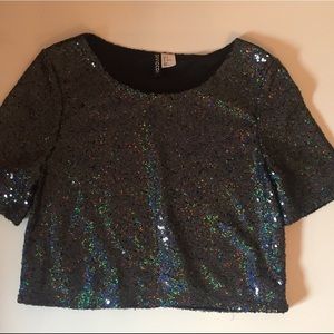 Sequin crop top