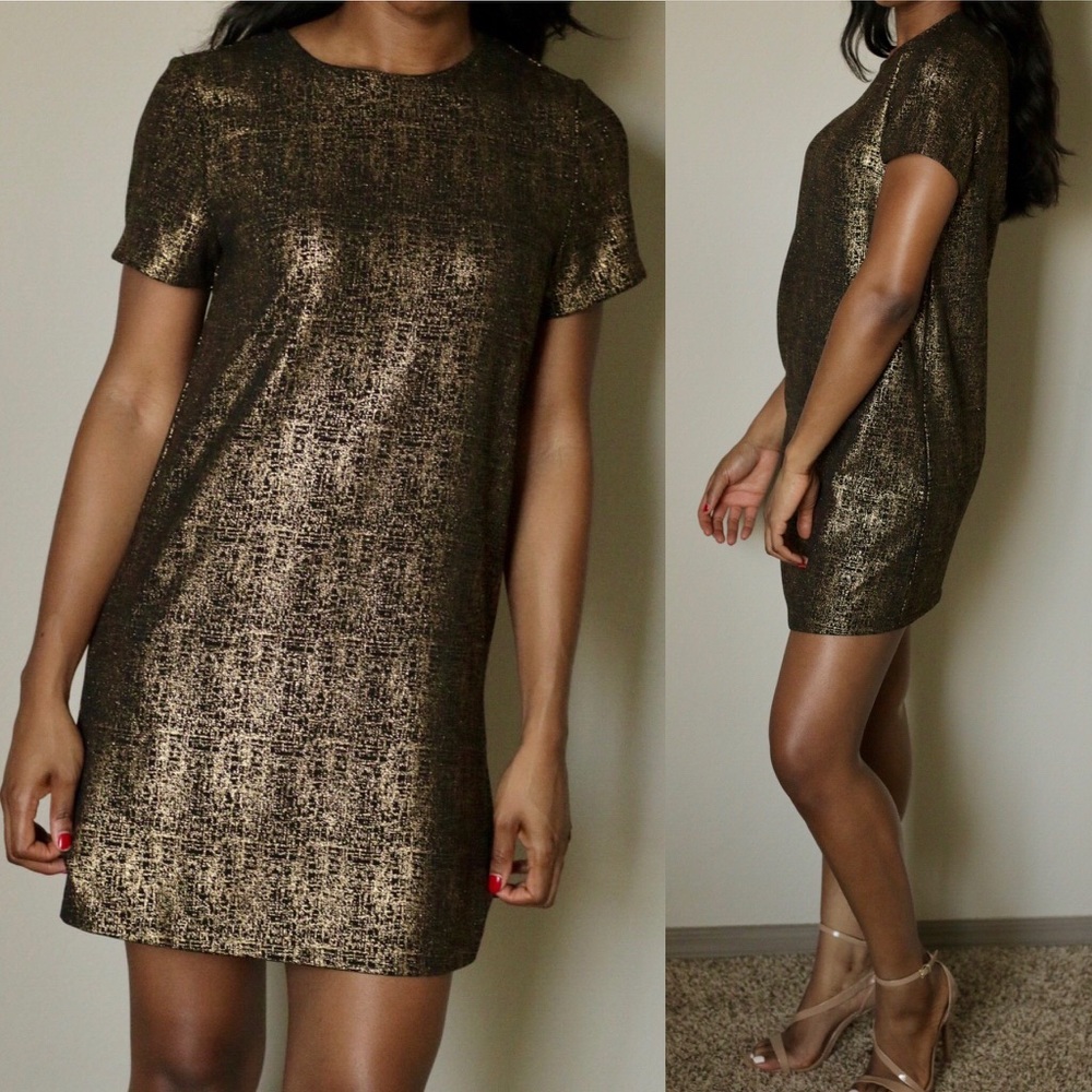 Metallic Shift Dress