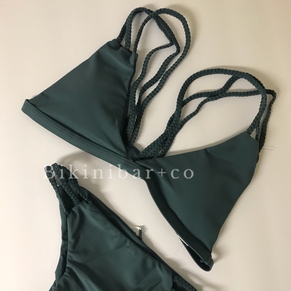 Swim | New Soft Dark Green Strappy Cheeky Bikini | Poshmark