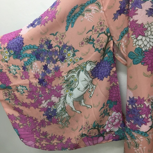 Wild Horses KIMONO  Coverup Robe Blush Pink NEW - Picture 5 of 5