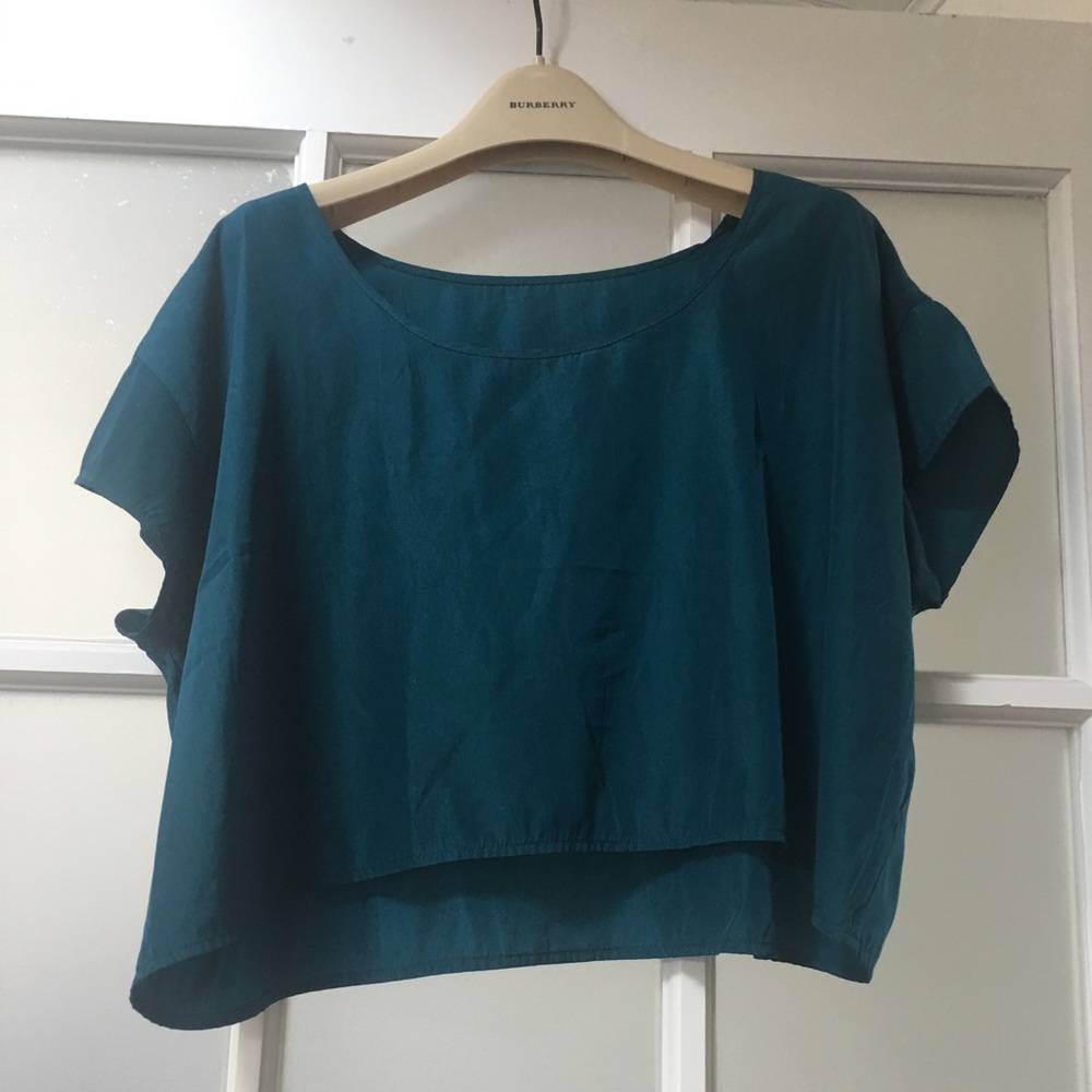 Blue crop top