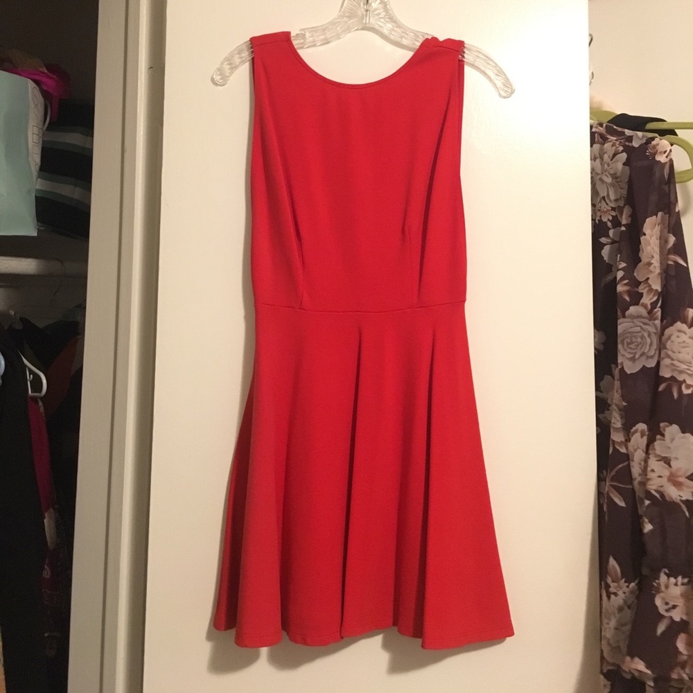 Red skater dress