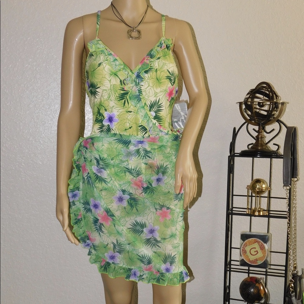 YBL Your Best Look Floral 1-Pc Swimsuit & Cover-Up
