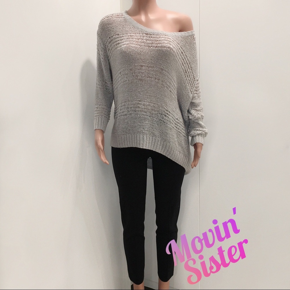 H&M Loose Knit Sweater, SZ L, Gray, Used