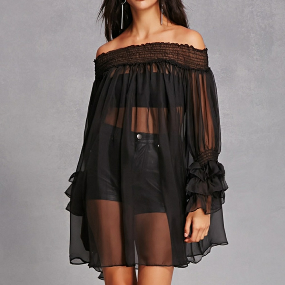 Sheer off the shoulder top