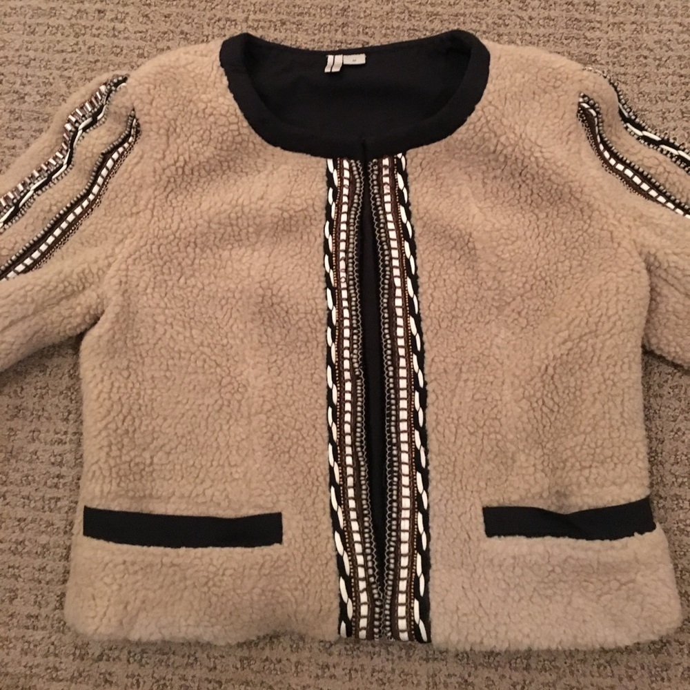 Beaded Faux Fur Jacket