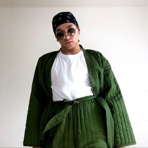 Daya by Zendaya Military Green Kimono Set