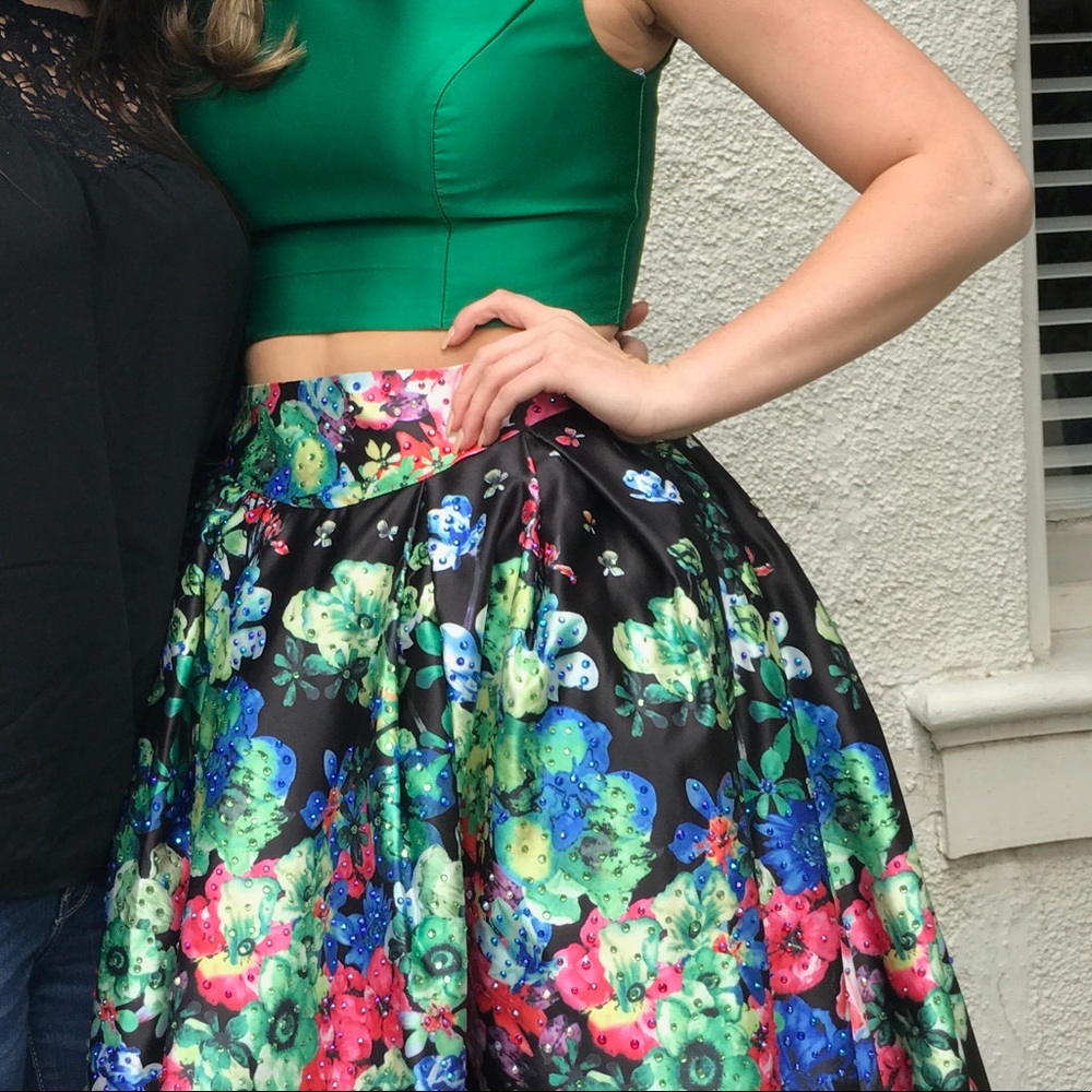 Green floral PROM DRESS!!!