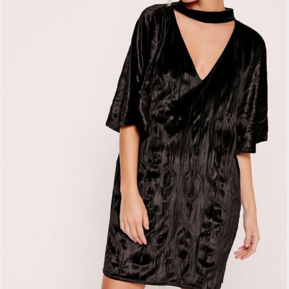 Boohoo velvet choker dress