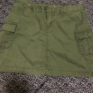 Army green mini skirt
