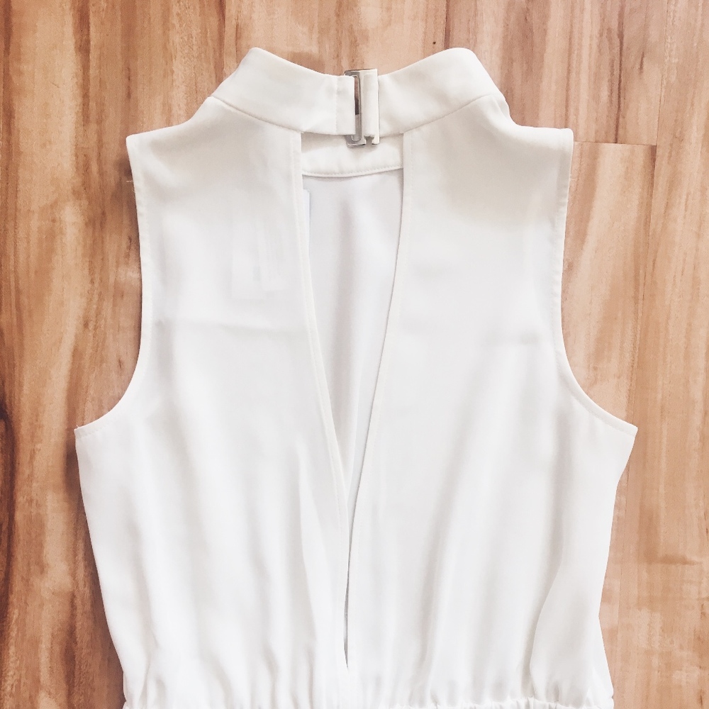 Topshop Belted White Romper // Size US 6