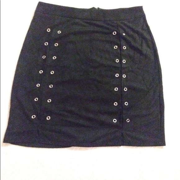 High Waist Suede Laceup Mini Skirt 🛍 - Picture 4 of 5