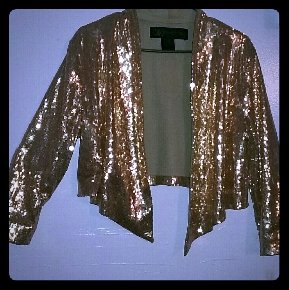 Kim Kardashian Kollection Rose gold sequin blazer