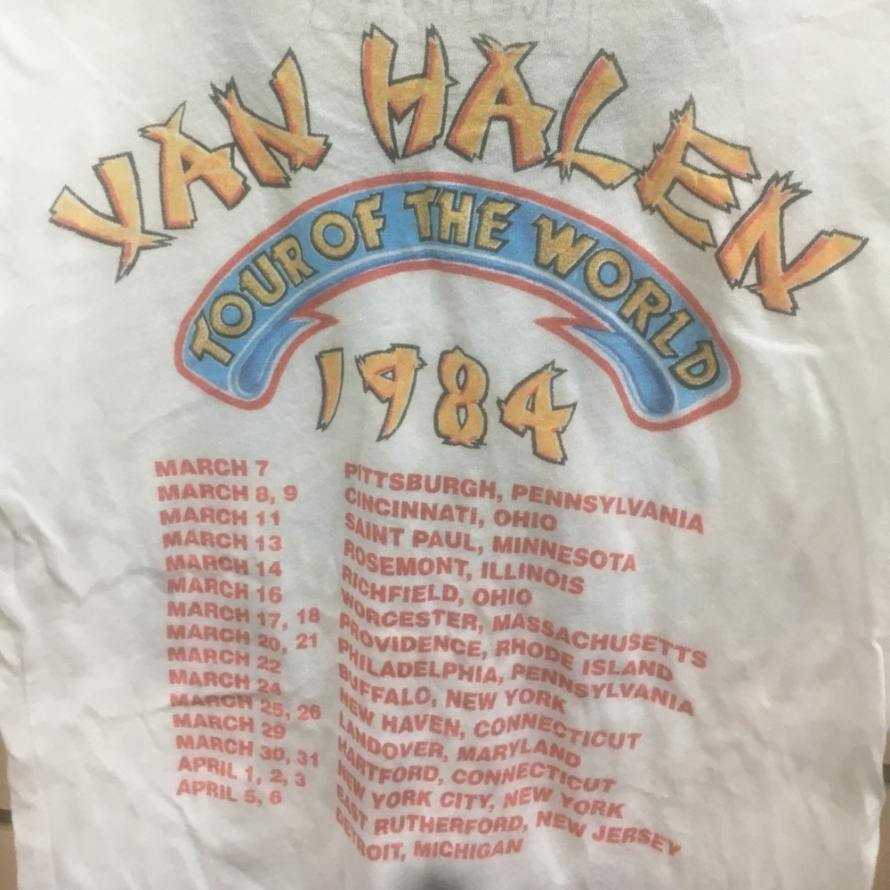 Van Halen tour of the world 1984 live t Shirt new - Picture 5 of 5