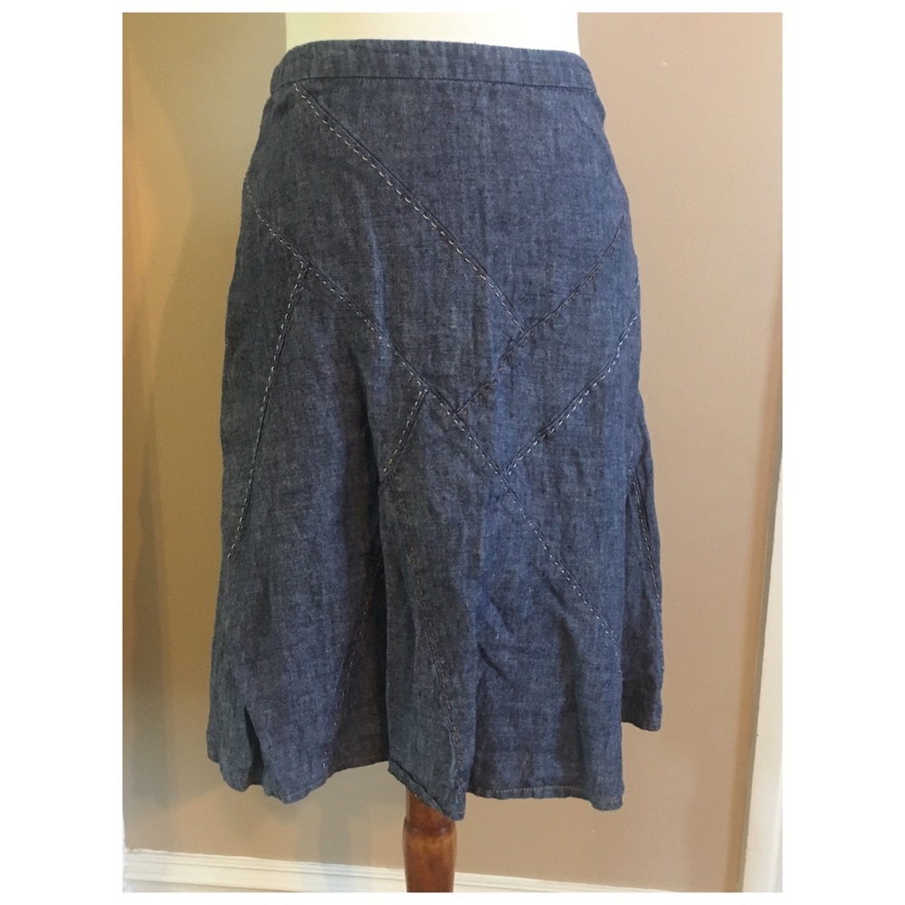 CAbi chambray linen skirt (style 930) - Size Med