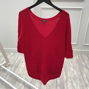 RED V NECK SWEATER
