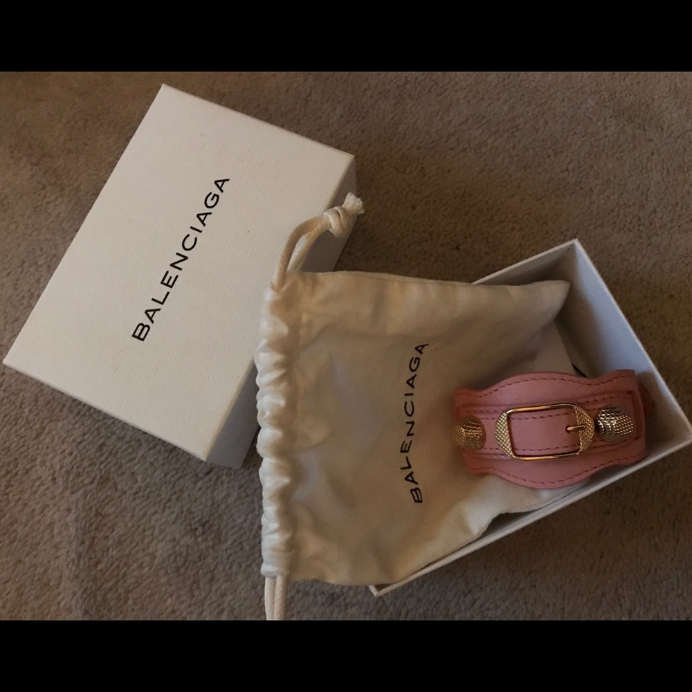 BNWT Pink Balenciaga GGH Hardware City Bracelet