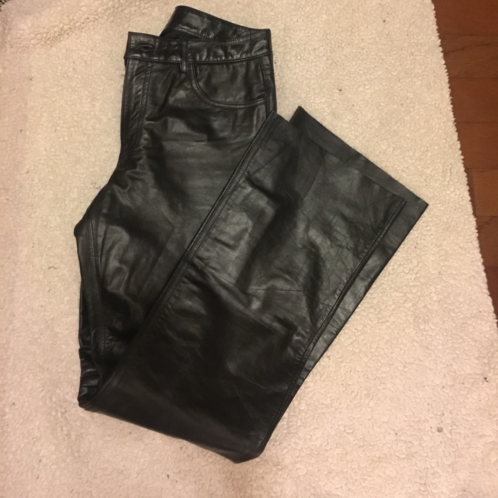 Genuine leather jeans Express