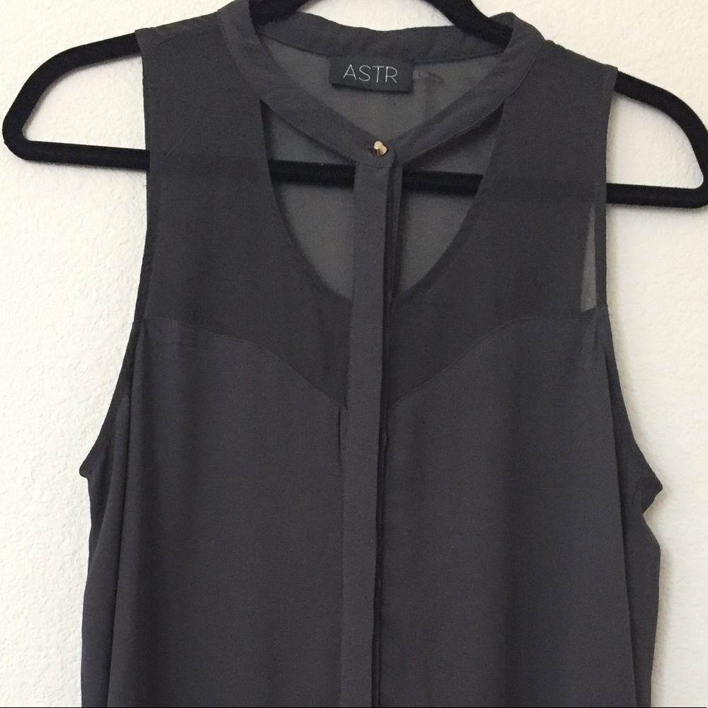 Gray Sleeveless Blouse
