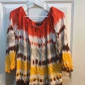 Tie dye 3/4 sleeve blouse