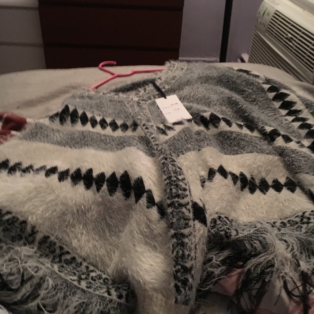 NWT Black & White Poncho!