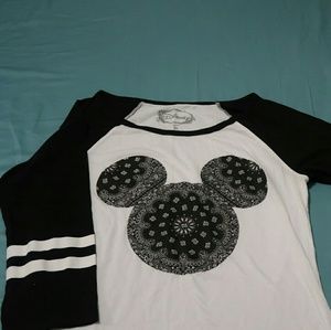 Mickey Mouse print baseball tee