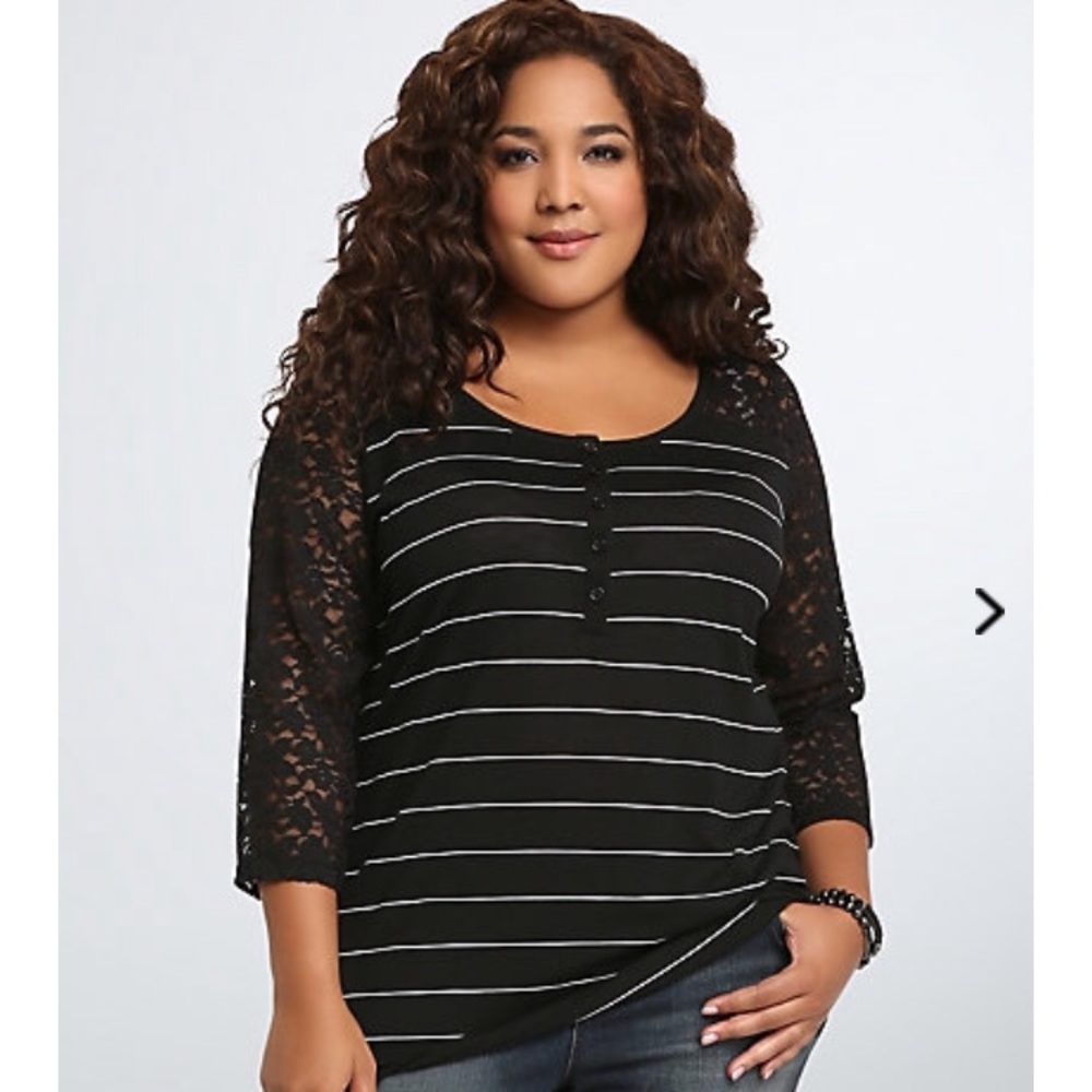 Torrid Lace Striped Tunic