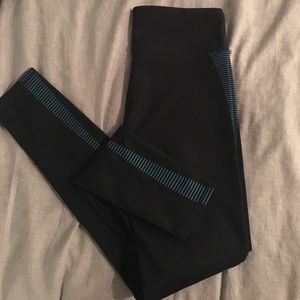 Fabletics leggings with blue stripes