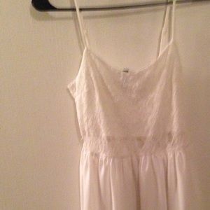 White summer dress, see through knit waist