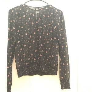 Zara sheer floral blouse