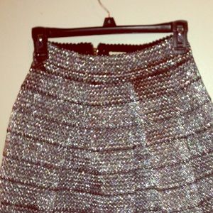 Silver pleated skirt